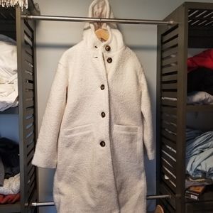 White hooded coat